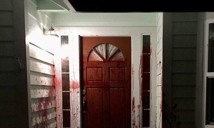 Blood on the door in Santa Rosa