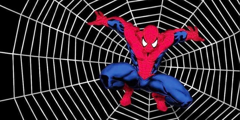 Spider-man on a web.