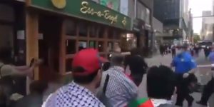 An anti-Israel mob attacks Jews in NYC.