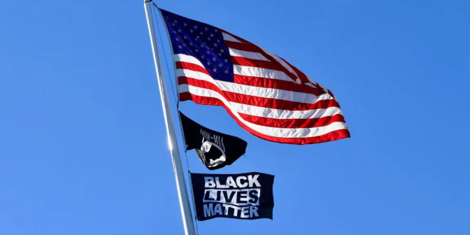 The BLM flag flown in Barrington, RI