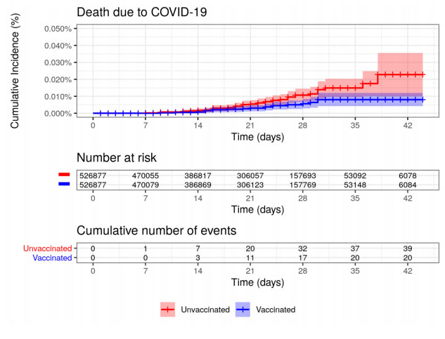 Deaths in an Israeli COVID vaccination study