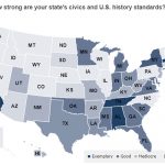 Map of states' civics and history standards