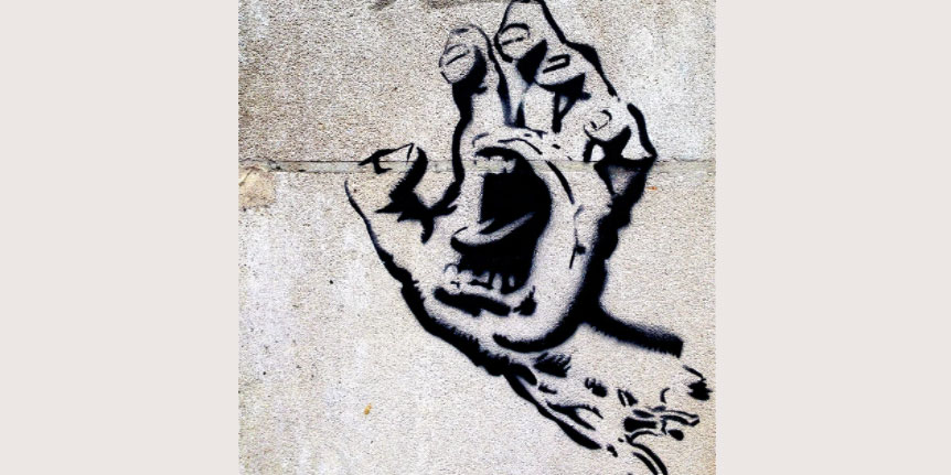 Screaming hand graffiti