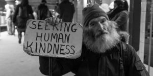 Homeless man "seeking human kindness"