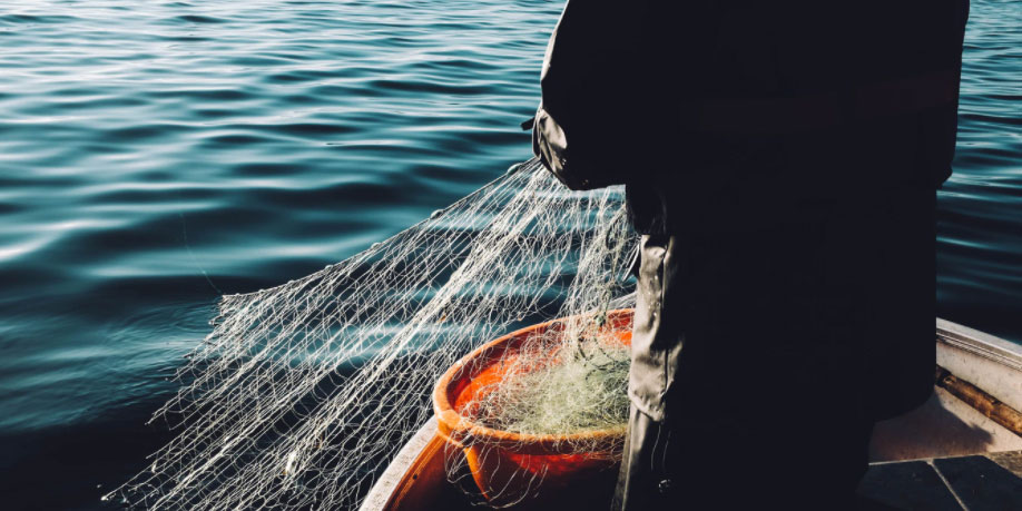 A fisherman with his net