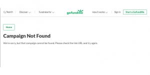 GoFundMe Campaign Not Found