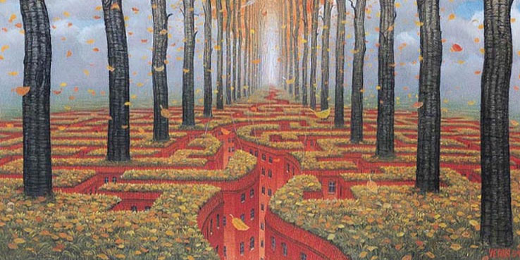 Autumn Labyrinth by Jacek Yerka