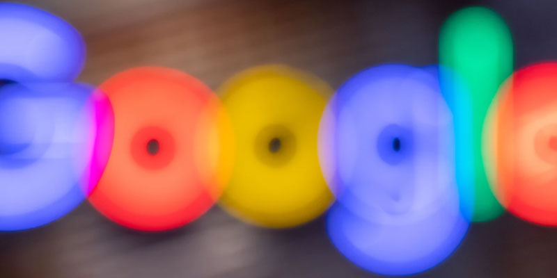A blurry Google logo