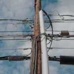 A utility pole and wires