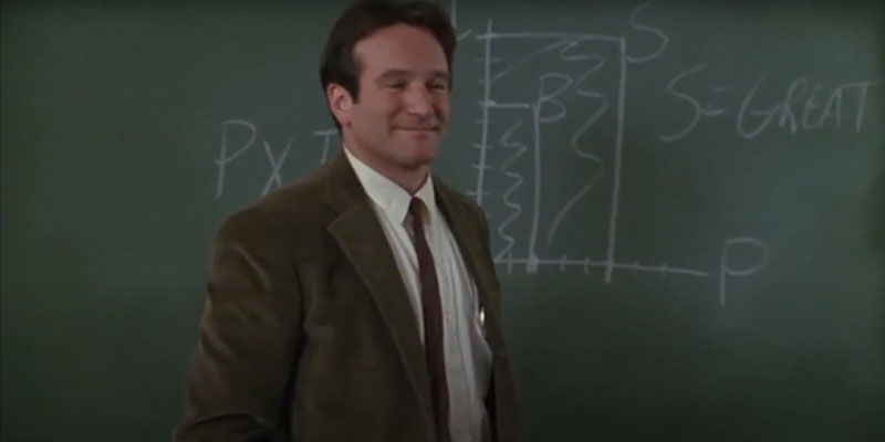 Robin Williams charts poetry in Dead Poets Society