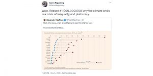 Aaron Regunberg tweets about CO2