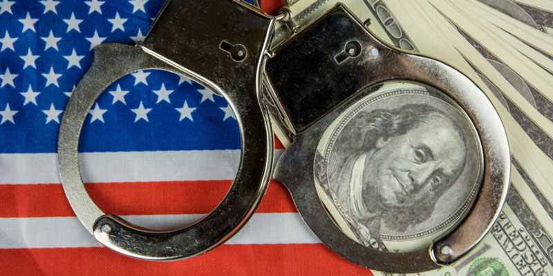 Cash, cuffs, and the American flag