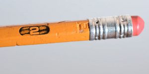 A pencil with eraser