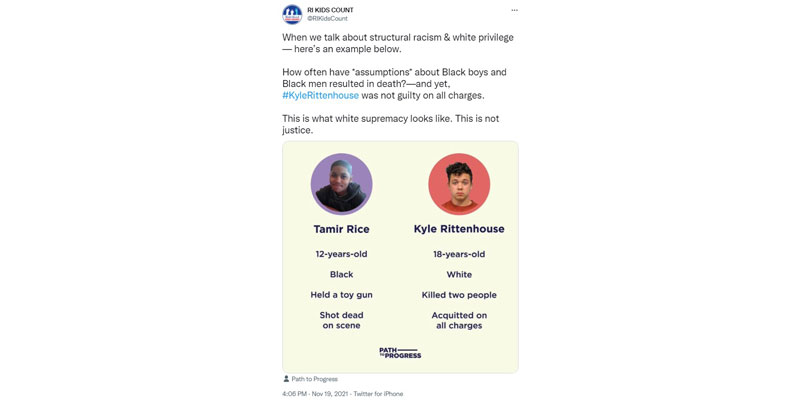 RI Kids Count racist tweet