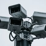 Surveillance cameras on a pole