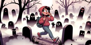 A girl walks through a haunted graveyard whistling