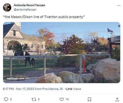 AntoniaFarzan:“the Mason/Dixon line of Tiverton public property”
