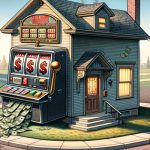 Suburban house with a slot machine on the side