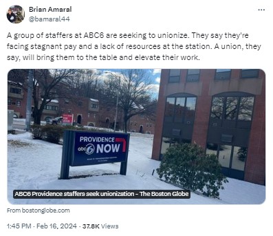 bamaral44: A group of staffers at ABC6 are seeking to unionize. They say they're facing stagnant pay and a lack of resources at the station. A union, they say, will bring them to the table and elevate their work.