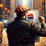 Street artist draws passing white people as MAGA