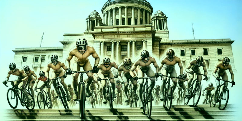 Bike riders storm the RI State House