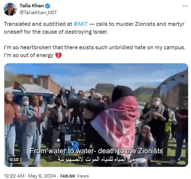 TaliaKhan_MIT: Translated and subtitled at 
@MIT — calls to murder Zionists and martyr oneself for the cause of destroying Israel. 
