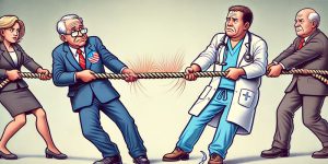 Special interests tug on a fraying rope in tug of war