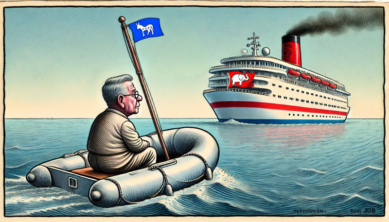 A Republican cruise ship leaves a Democrat lifeboat behind