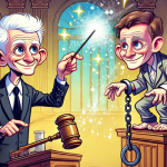 An old politician pardons his son with a magic wand