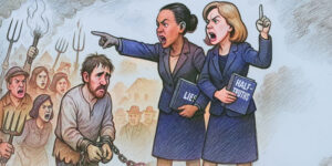 Two politicians rile a mob with lies and half-truths