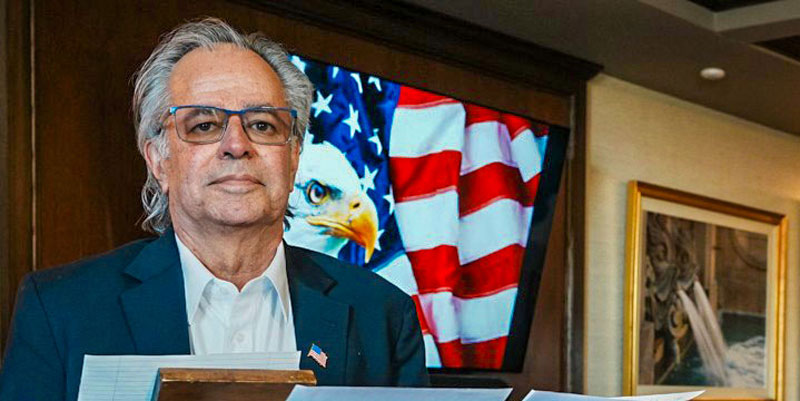 Stephen Skoly at his campaign kickoff event, March 25, 2026