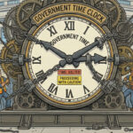 Government officials halt time with the official government clock